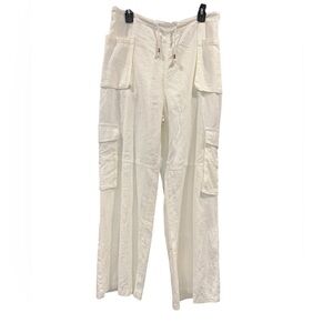 SO® Goods for‎ Life Linen Cargo Pants Cream Size Large NWT